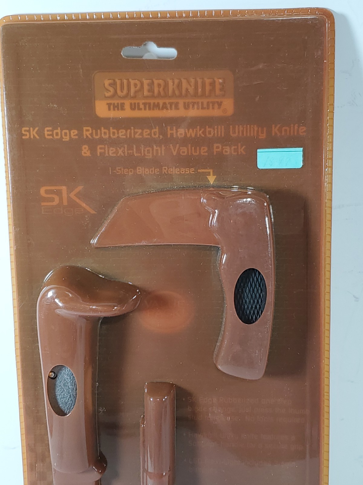 SK Edge Rubberized Hawkbill Utility & Flexi-Light Flashlight Value Pack NOS READ
