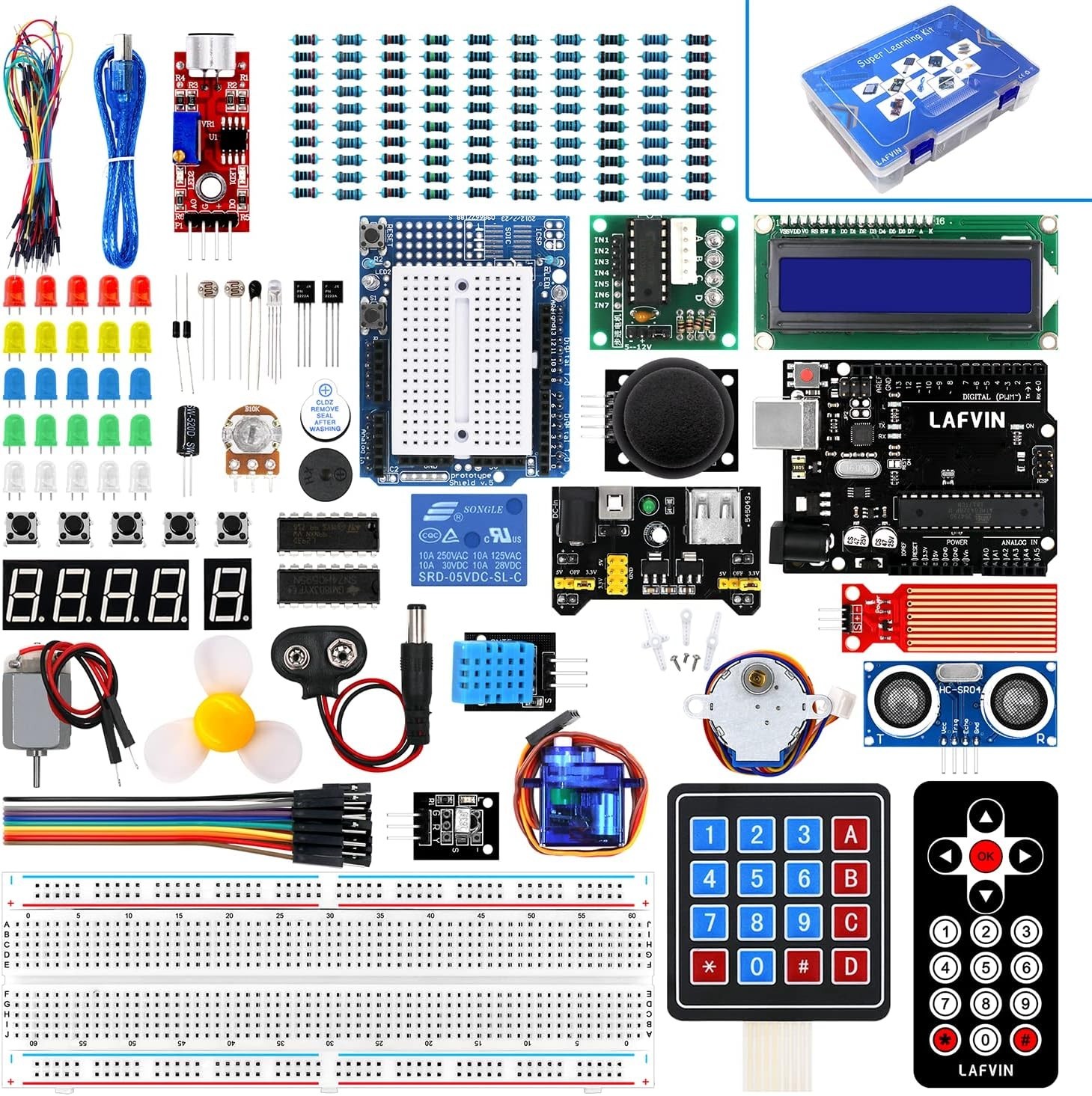 Electronics Starter Kit with Tutorial for Arduino-Compatible Devices and Sensors