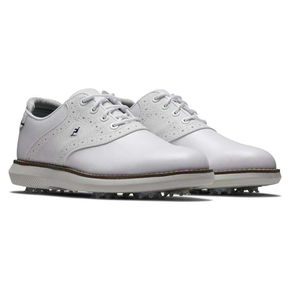 Unisex Traditions Junior Golf Shoe, White/White, 1