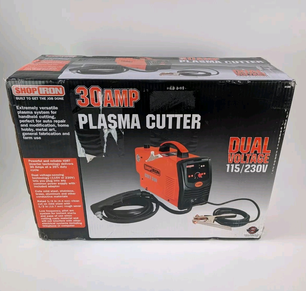 Titan / Shop Iron 41200 30 Amp Plasma Cutter With Attached Torch Dual Voltage