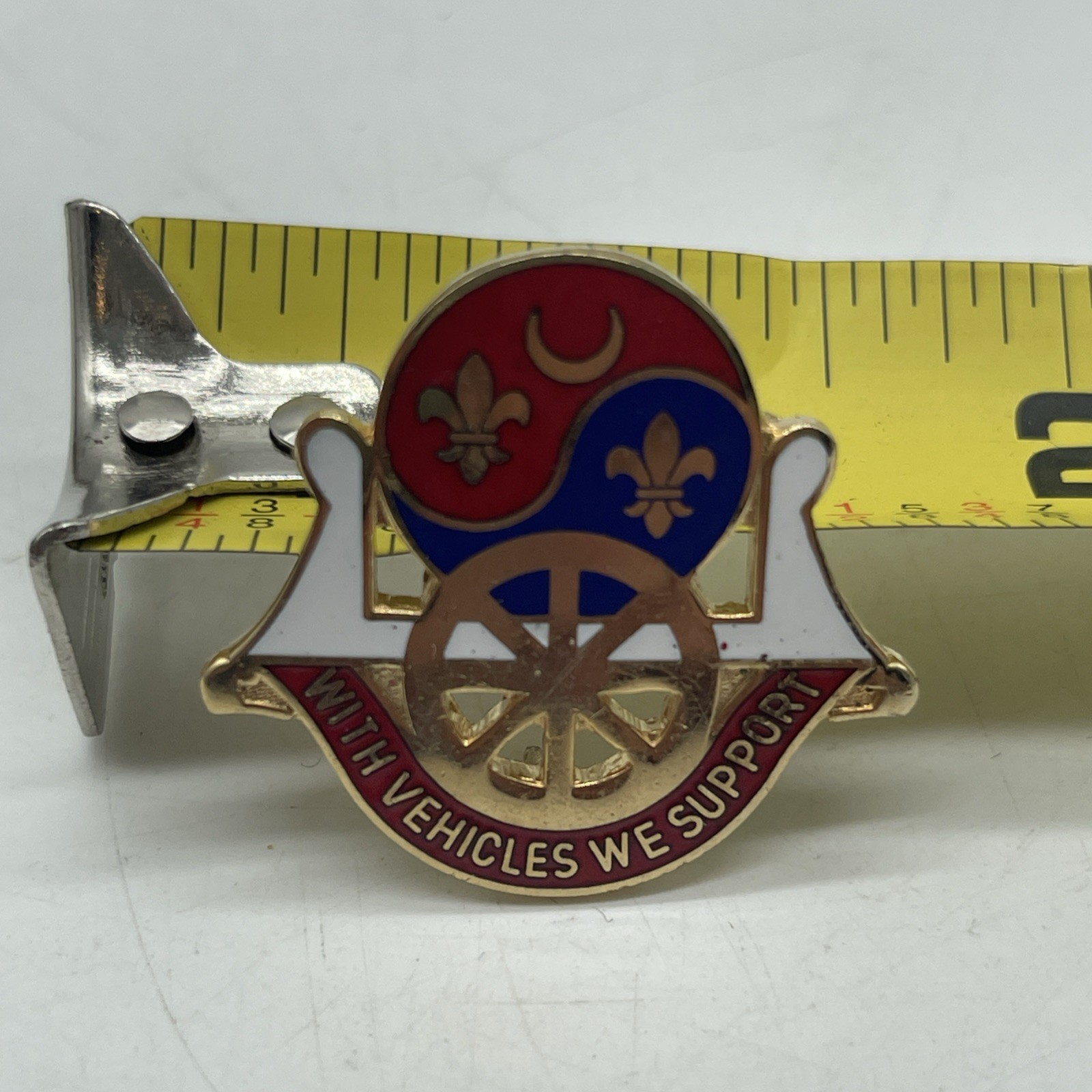 U.S. Military Army 69th Transportation Battalion Pin WITH VEHICLES WE SUPPOR
