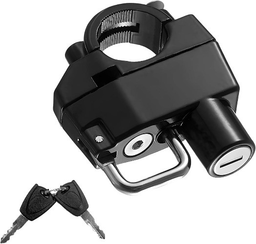 Motorcycle Helmet Lock, Anti-Theft Security Aluminum Alloy Handleb Color: Lock