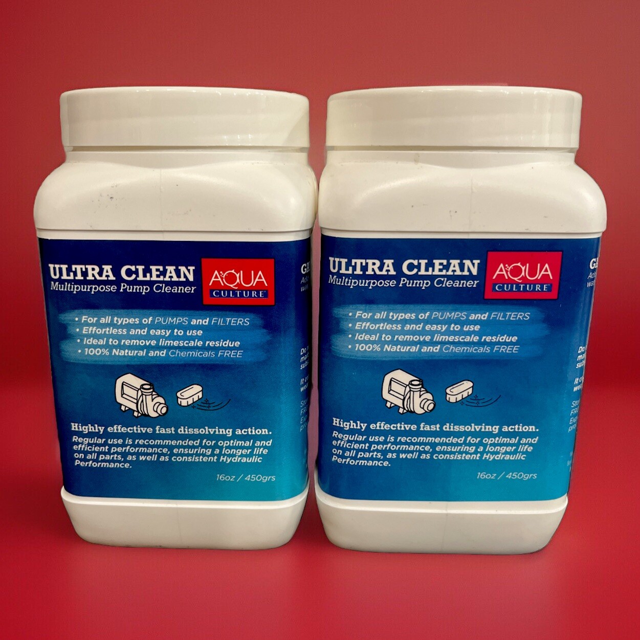 2 Pack Aqua Culture Ultra Clean Multipurpose Pump Cleaner  Aquarium 16oz. Each