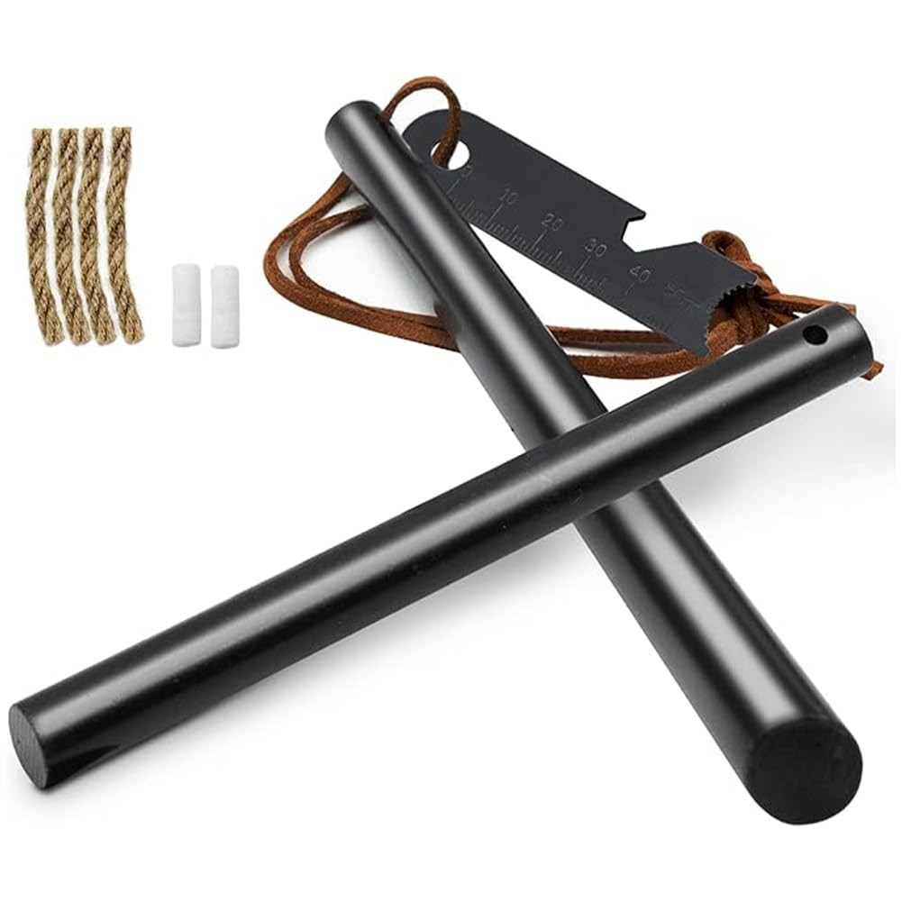 Fire Starter Survival Tool, Ferro Rod Kit with Leather Neck Lanyard and Multi...
