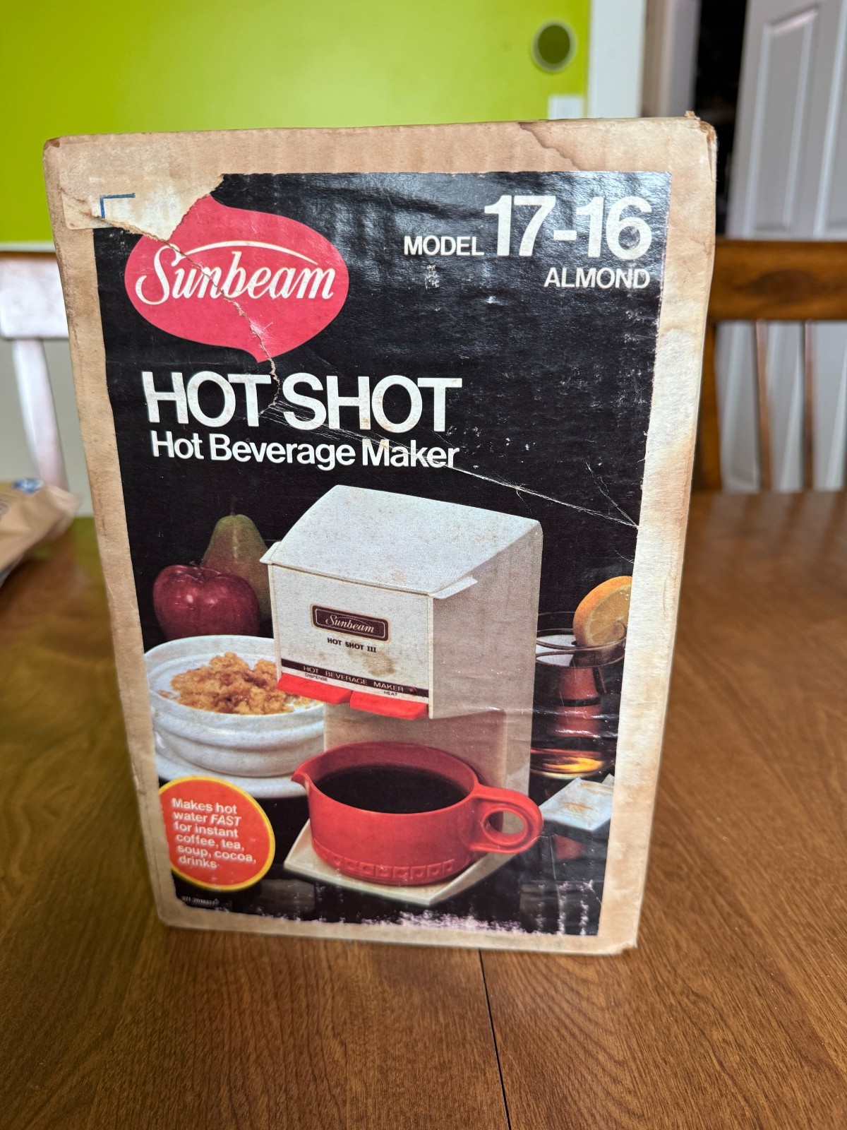 Sunbeam Hot Shot 17-16 Hot Beverage Maker Almond 12oz New Old Stock Vintage