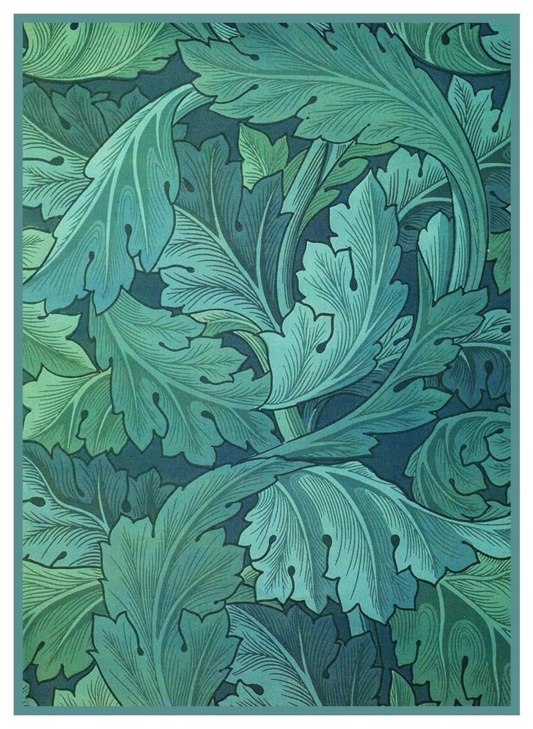 William Morris Green Acanthus detail Counted Cross Stitch Chart Pattern