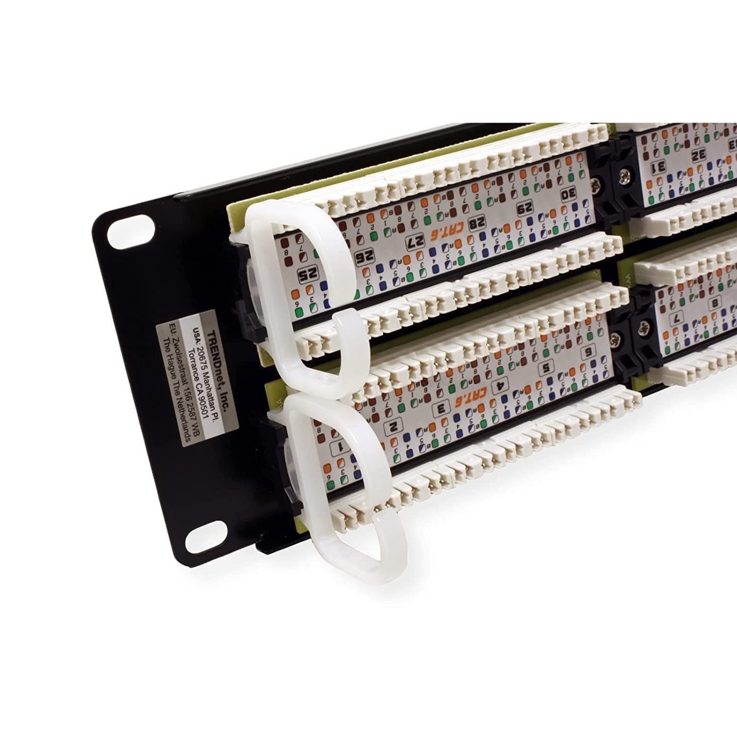 48-Port Cat6 Unshielded Patch Panel, Wallmount or Rackmount, with Cat3,4,5,5e...
