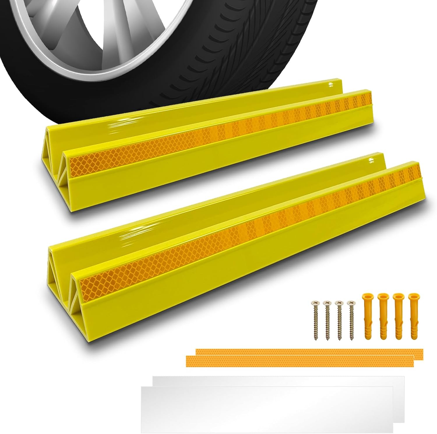 Garage Parking Stopper 18in Parking Aid Wall Protector Car Stop 2 Pack