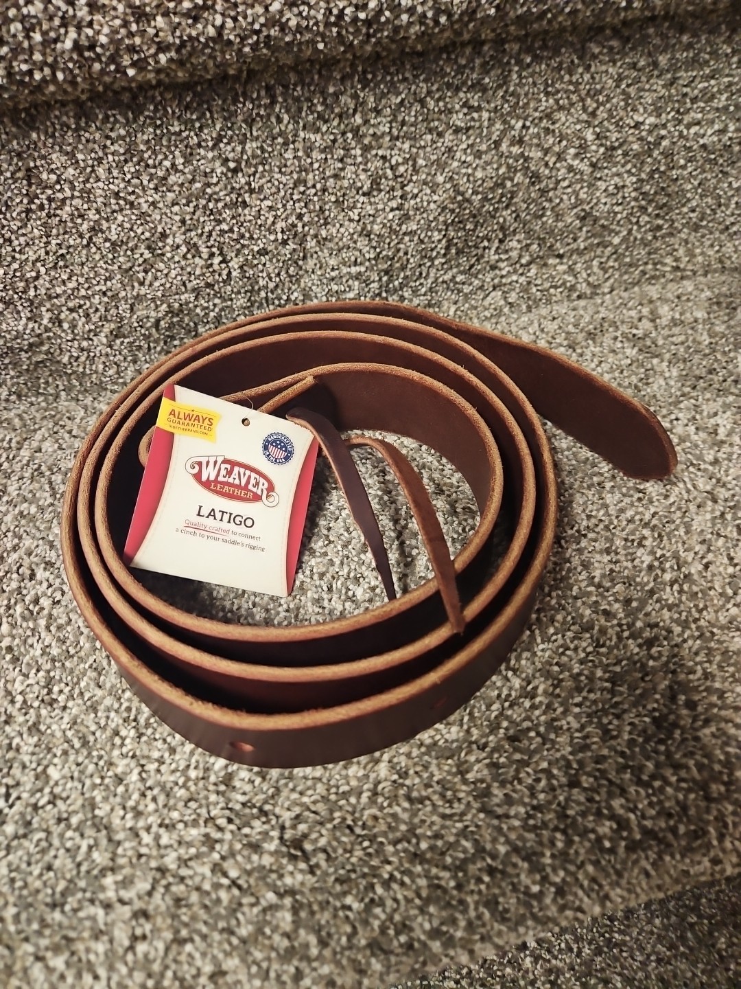 Weaver Burg Latigo 1-1/2×72" W/ Holes, New With Tags
