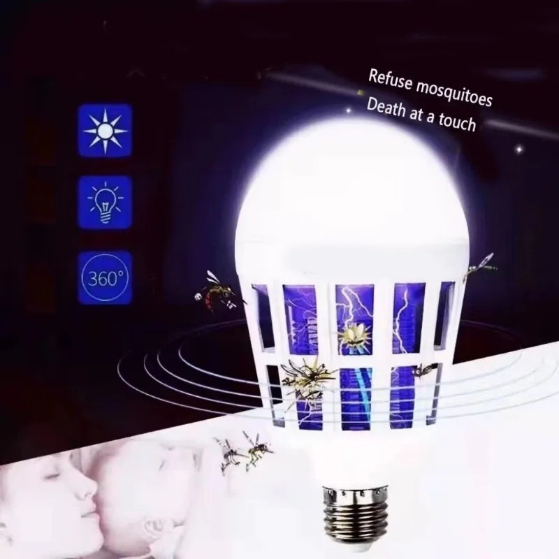 Insect Bug Mosquito Zapper Light Bulb Fly Trap Killer Indoor Outdoor UV Led Lamp