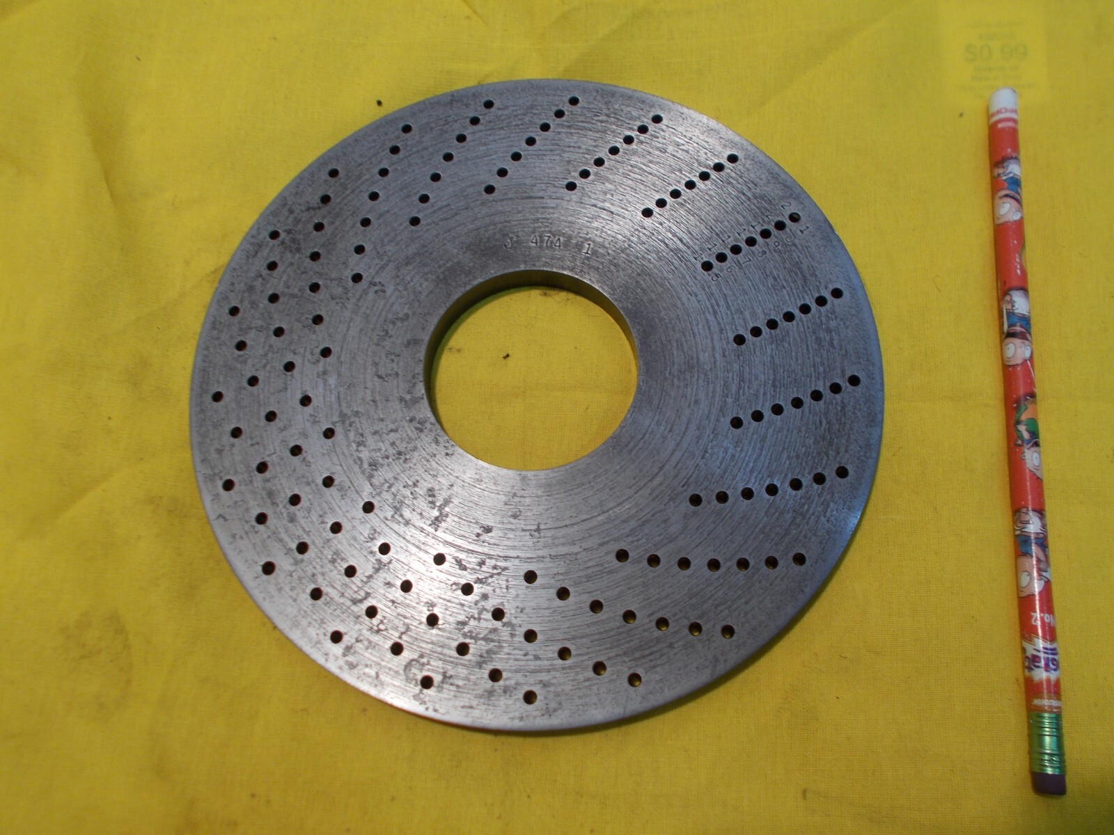 GOOD USED INDEX PLATE for rotary table dividing & indexer head spacer TROYKE USA