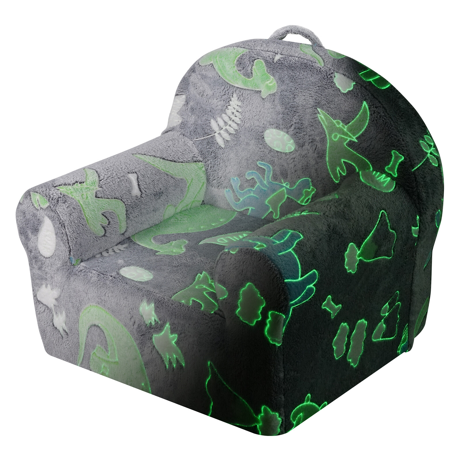 VEVOR Toddler Chair Glow in the Dark Plush Baby Chair Playroom Furniture Grey