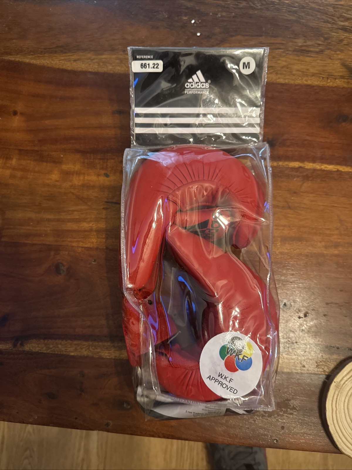 adidas WKF Approved Karate Mitts No Thumb Competition Sparring Gloves Size M Red