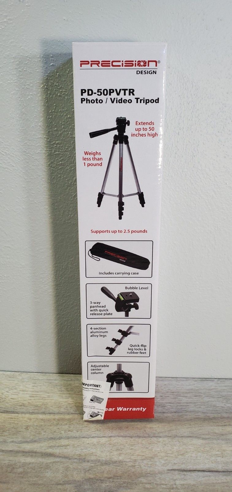 Precision Design PD-50PVTR Tripod New Open Box