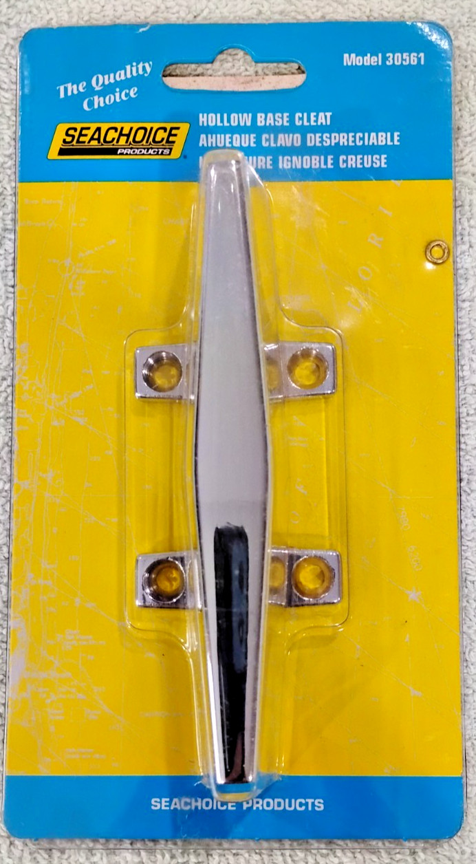 4-1/2 Inch Chrome Plated Zinc Hollow Base Cleat for Boats and Docks