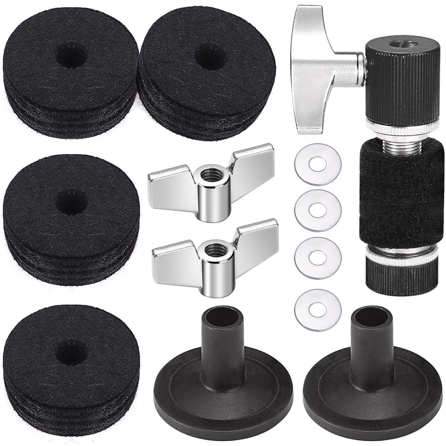 13PCS Cymbal Replacement Accessories Standard Hi-Hat Clutch Drum Felt Pads