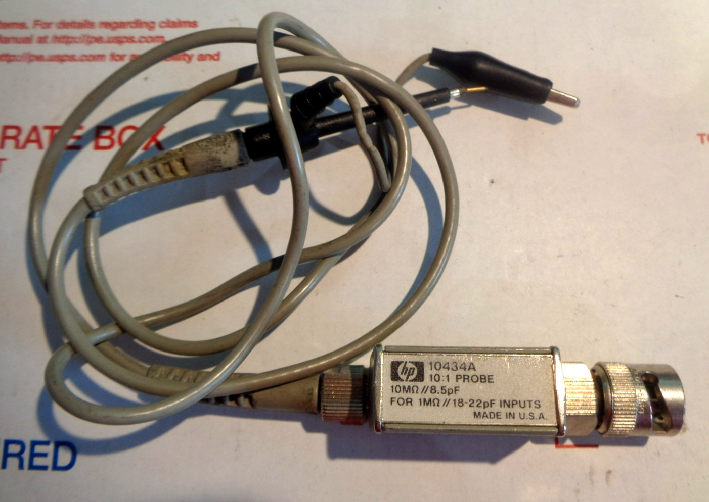 HP 10434A 10:1 Passive Probe 100MHz, 10Meg Ohm, 8.5pF