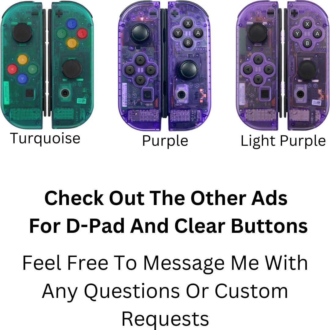 Clear Custom Never Drift Hall Effect Nintendo Switch Joy-Cons OEM Authentic