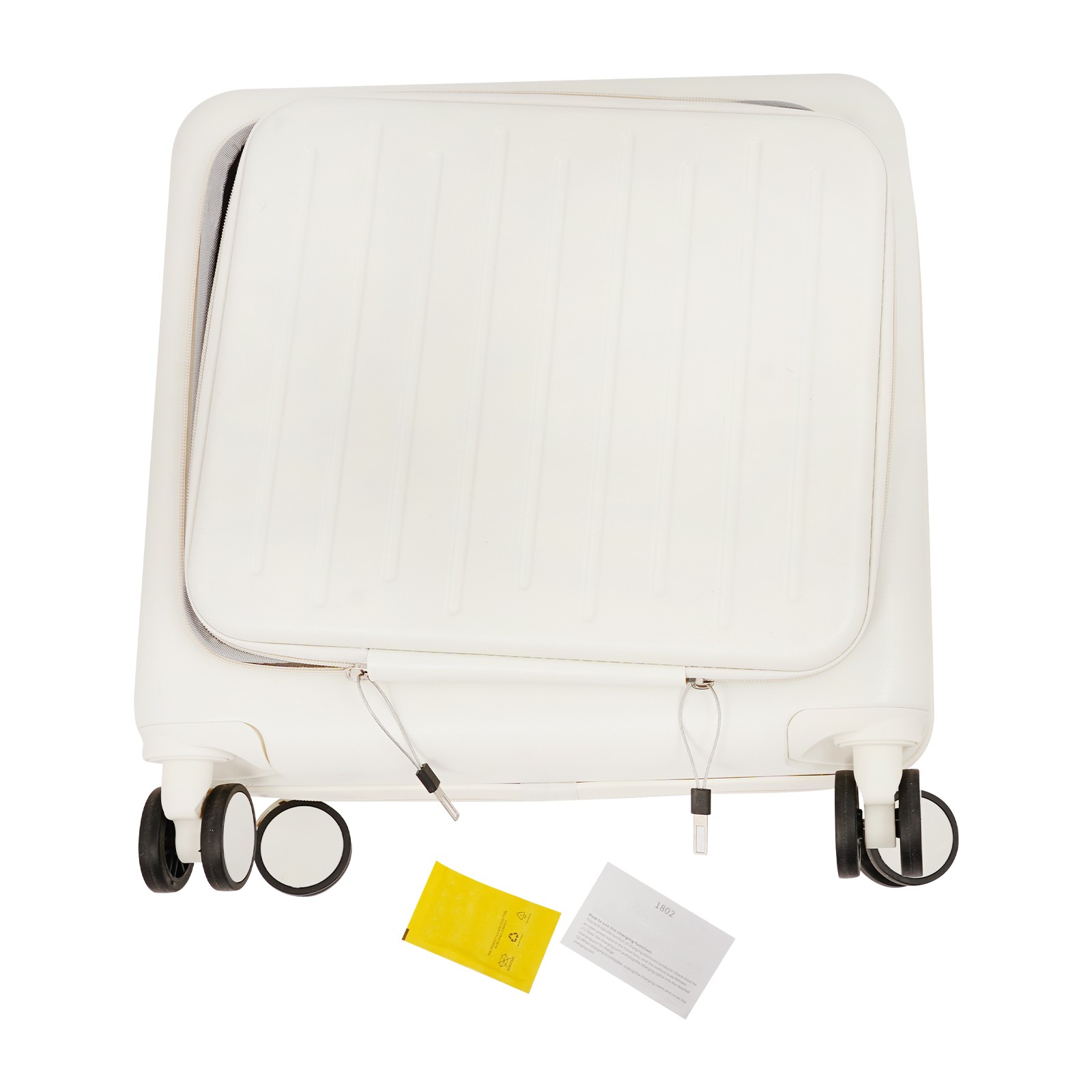 18" Boarding Suitcase, Suitcase with Front Compartment, Travel Luggage Suitcase