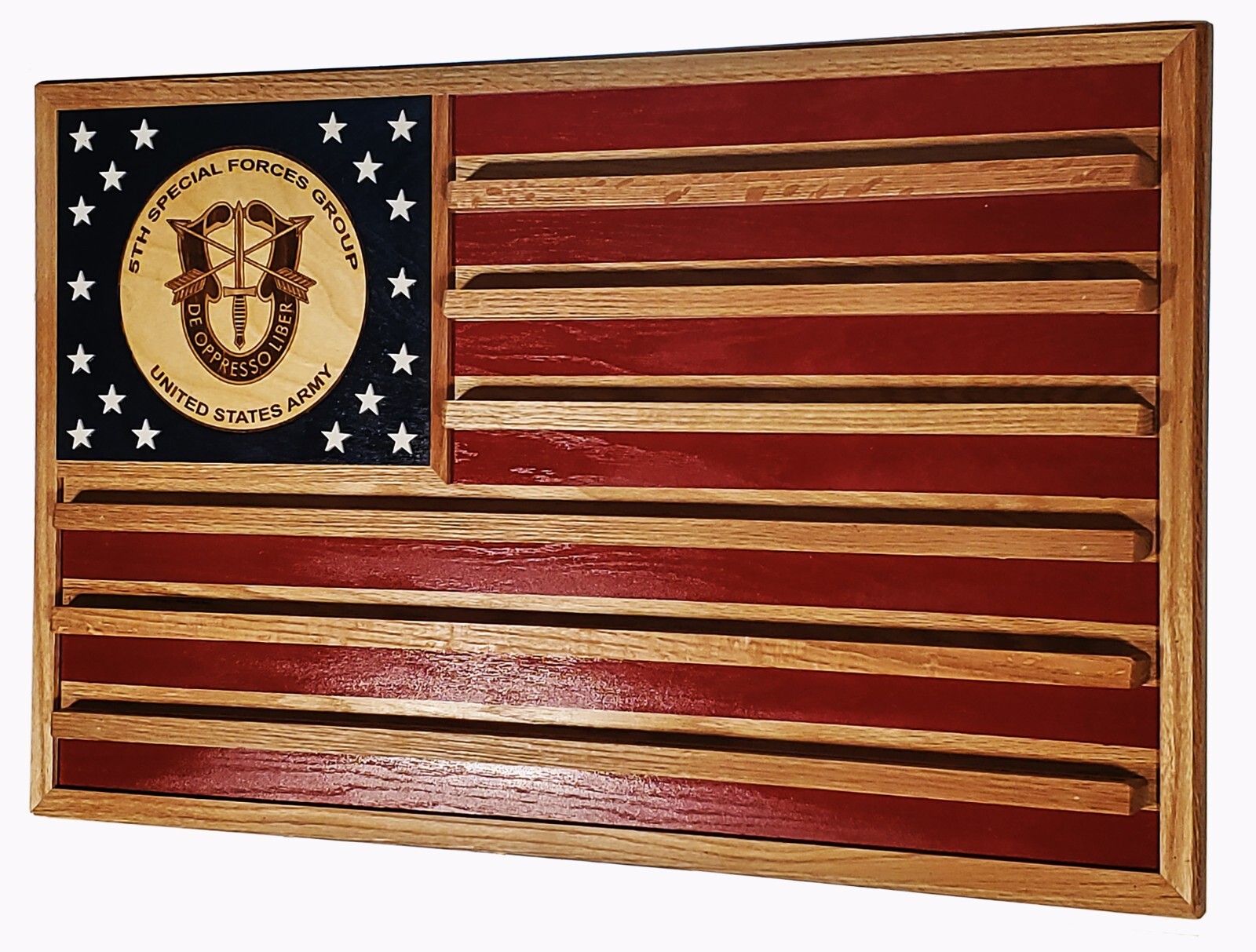 US Army 5th Special Forces Group Challenge Coin Display Flag 70-100 Coins Trad