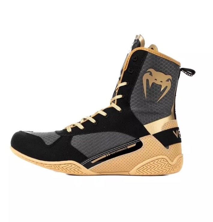 Venum Elite Boxing Shoes - Black/Beige Size 10