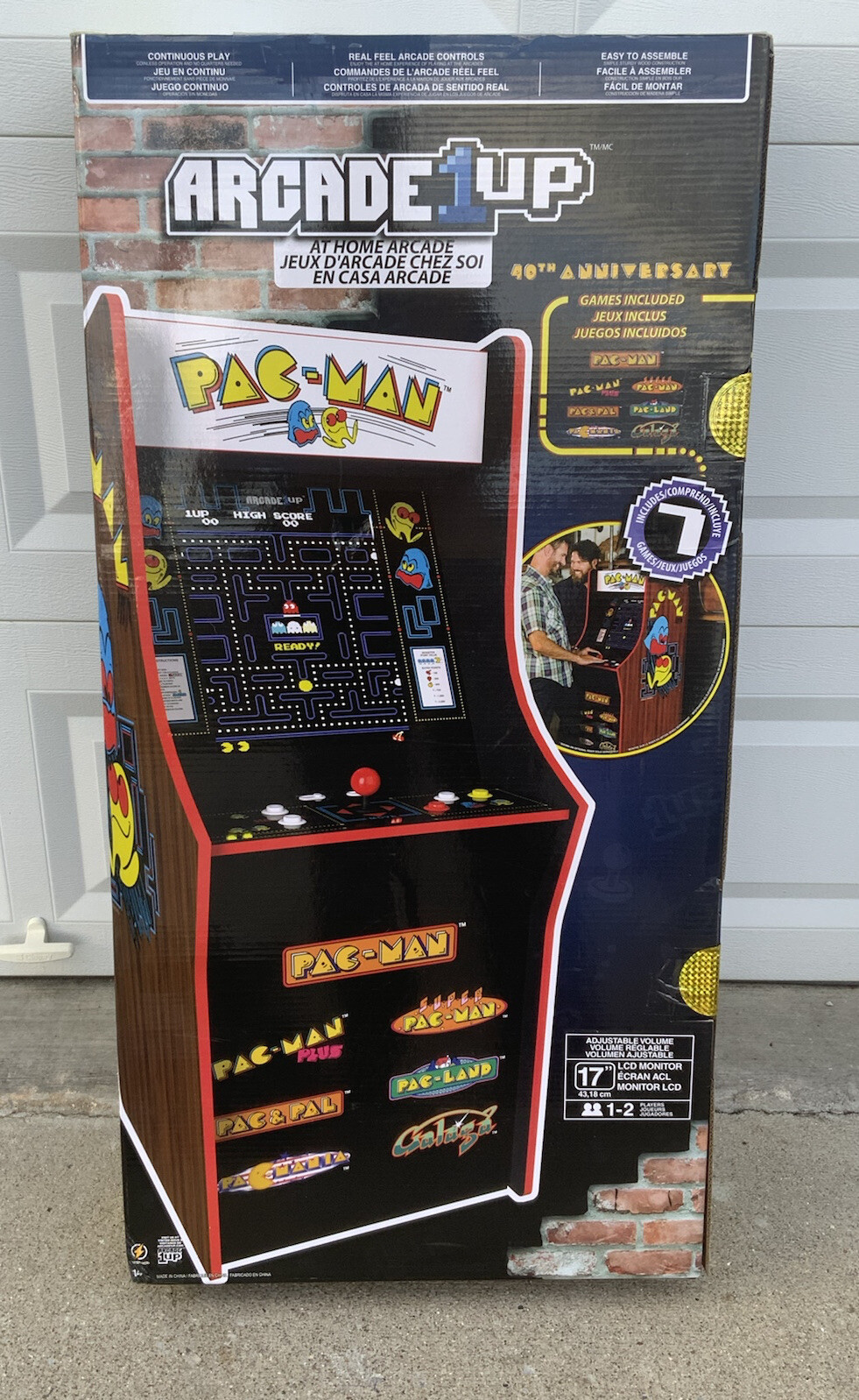 ARCADE1UP PAC-MAN 40th ANNIVERSARY Cabinet Game w/RISER, CHAIR  +7 GAMES I/C