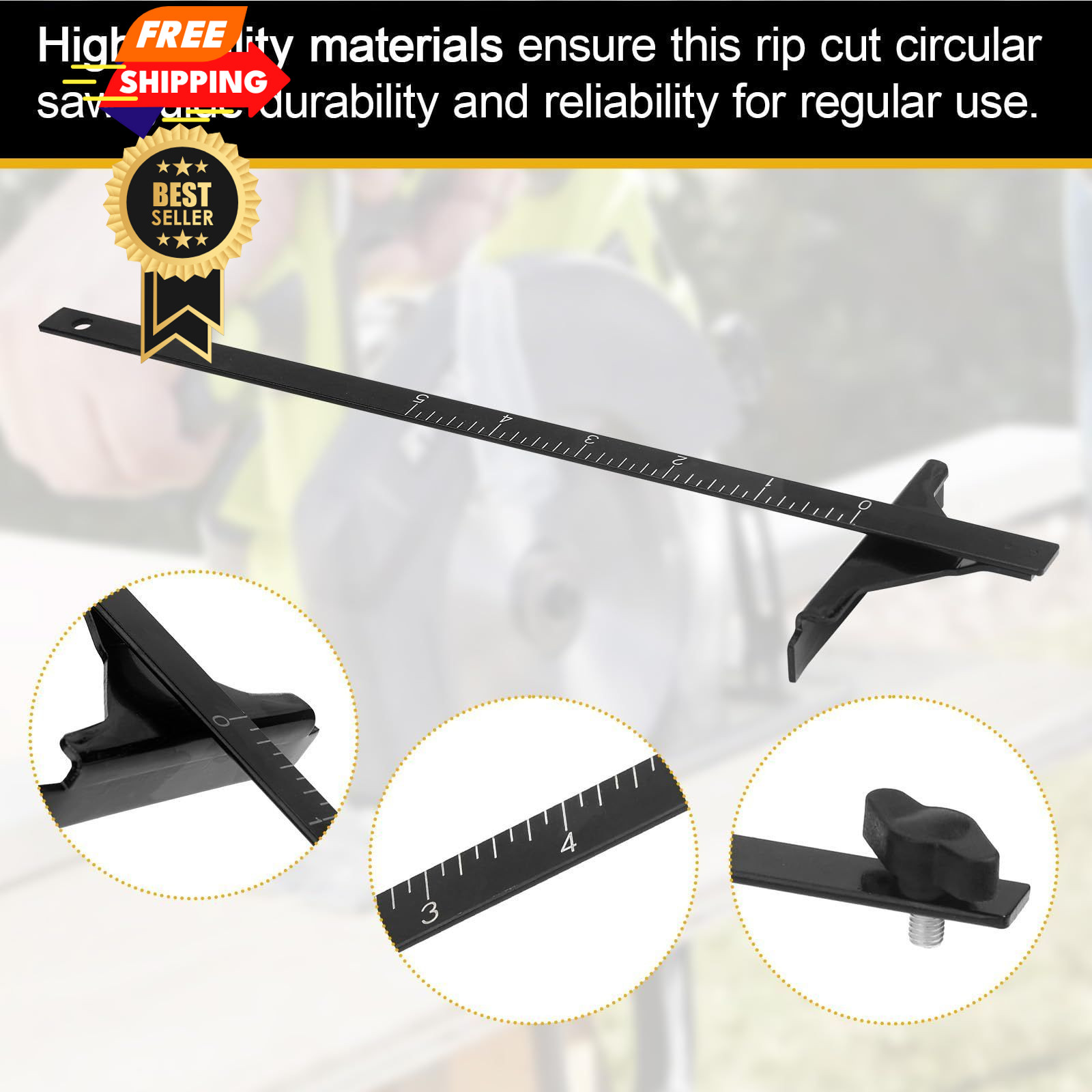 Edge Rip Guide for Ryobi P508 Circular Saw 204585001 Black