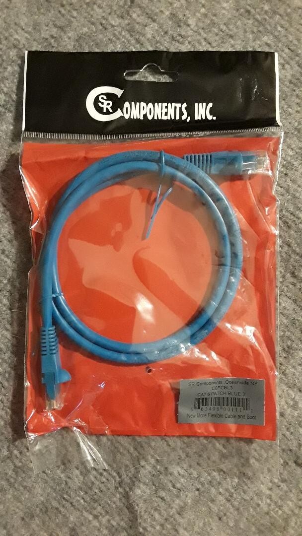 CAT 5E PATCH CABLE 3 FOOT BLUE SR COMPONENTS C5EPCBL3