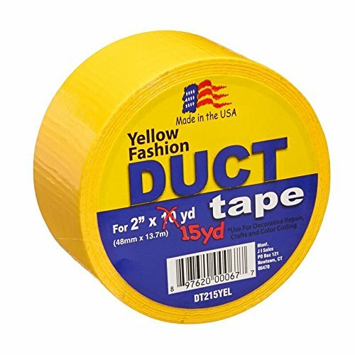 Signature Crafts Fashion Duct Tape Solid Yellow DT215YEL 15 Yards 1.88 Inches Wi