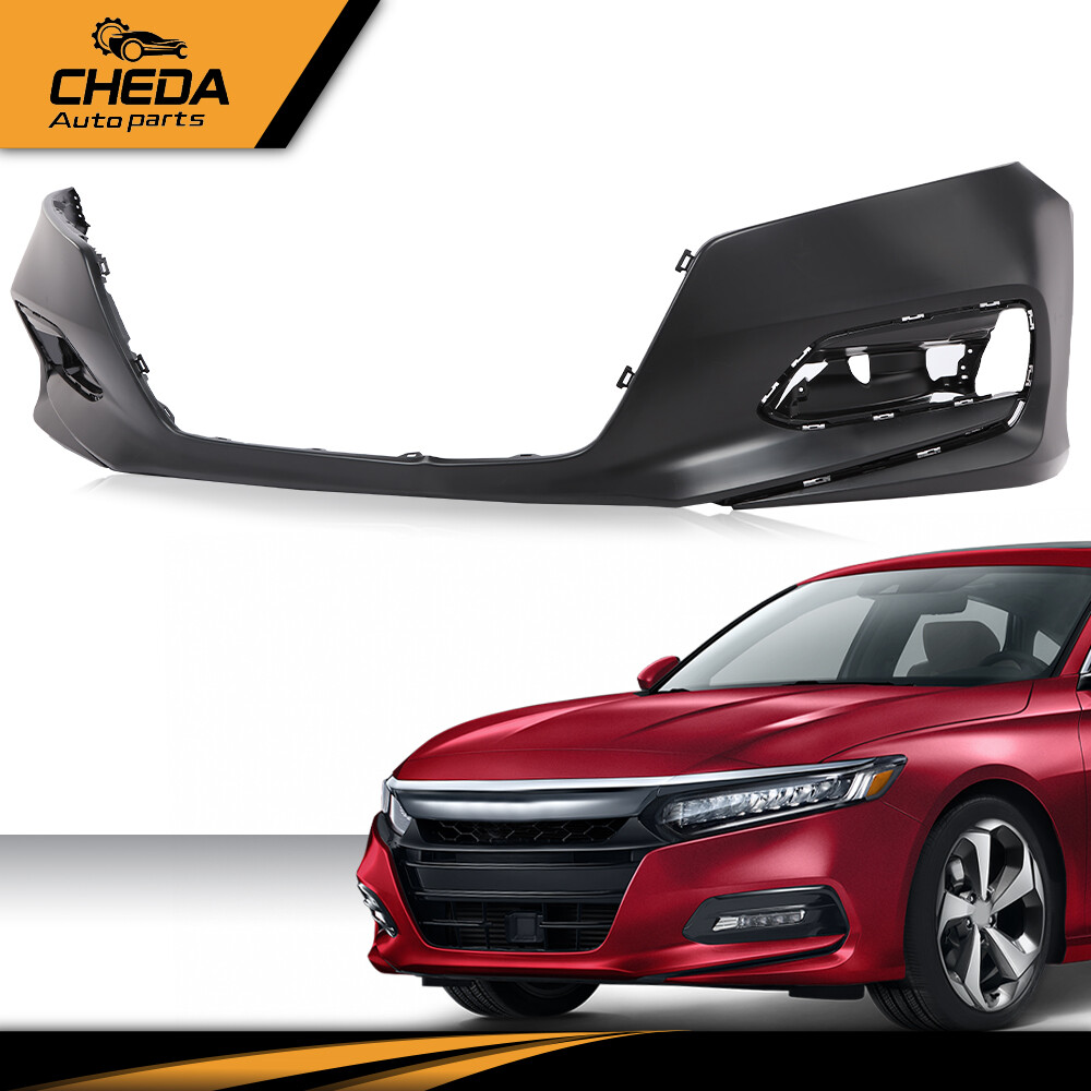 Front Bumper Cover Fit For 2018-2020 Honda Accord Sedan W/o Sensor EX LX