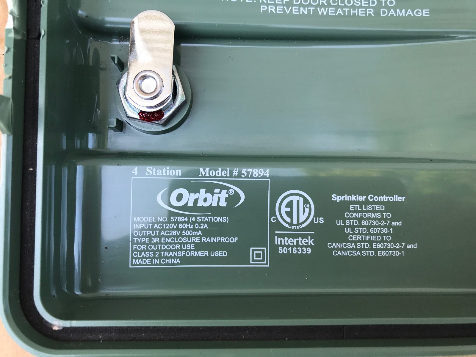 ORBIT® 57894 4 ZONE IRRIGATION CONTROLLER - PLEASE READ!