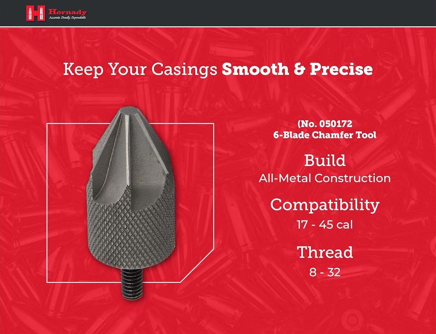 Hornady 6-Blade Inside Diameter Chamfer Tool, Small Caliber - 050172