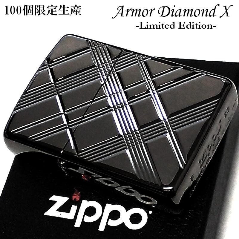 Zippo Oil Lighter Diamond X Black Limited Armor Case Japan