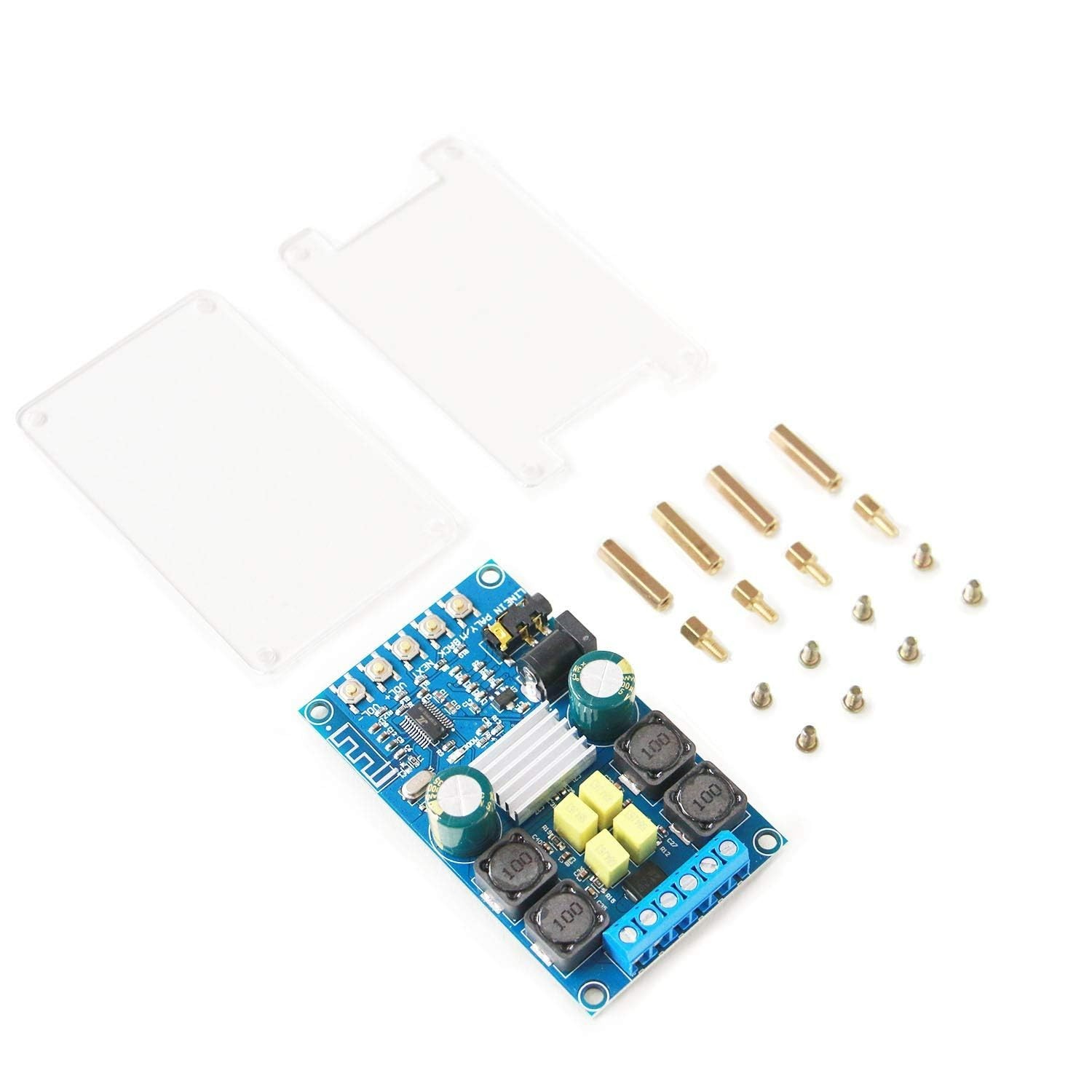 Compact 50W+50W Bluetooth Audio Amplifier Board with Easy Setup and Controls