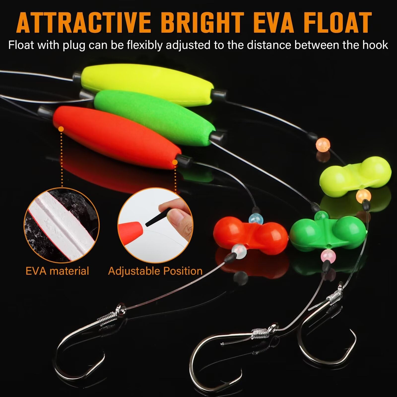 Dovesun Catfish Rigs Santee Rig Float 23", Cigar Float-5/0Hook * 6PCS