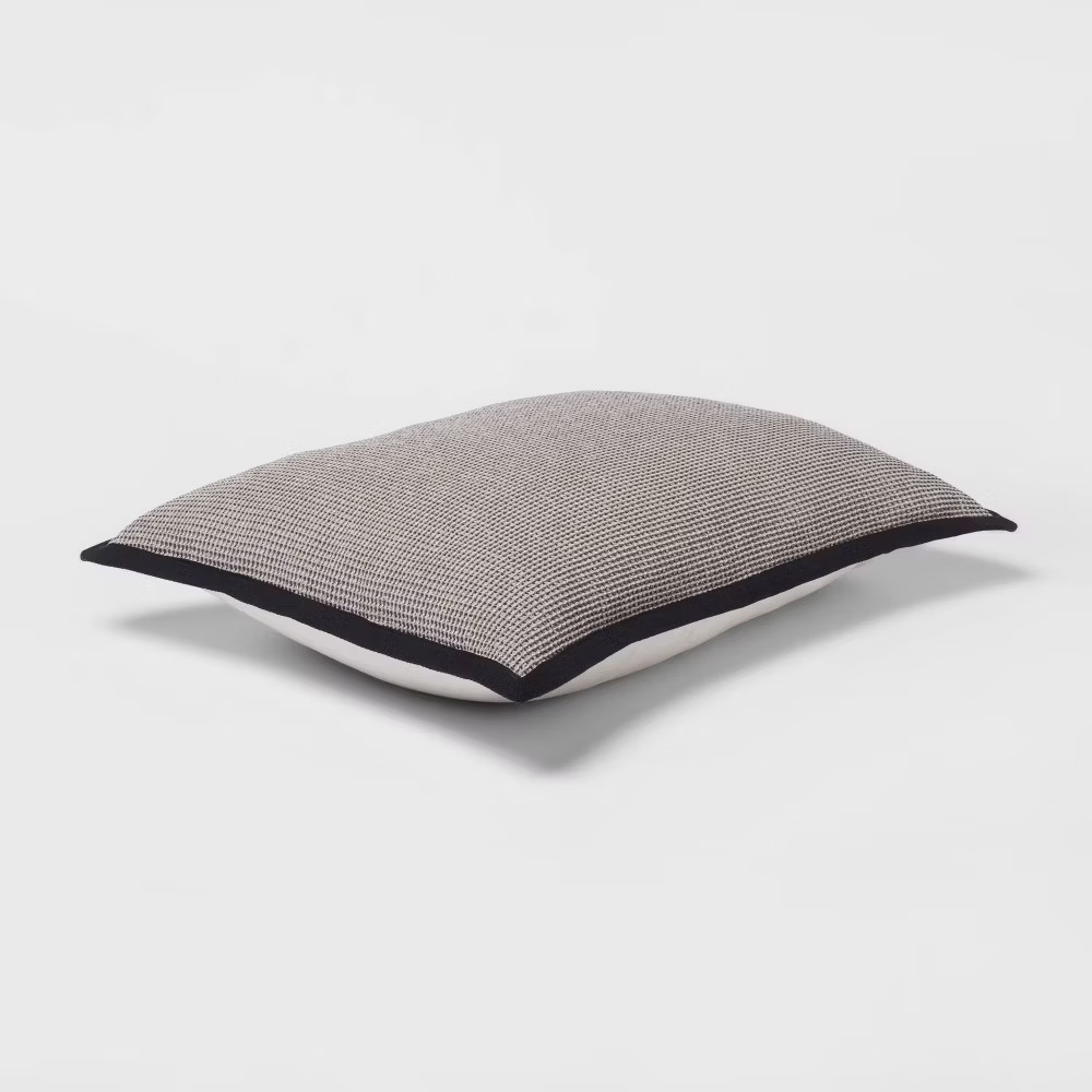 Standard Micro Waffle Coverlet Sham Black - Threshold: Cotton Dobby