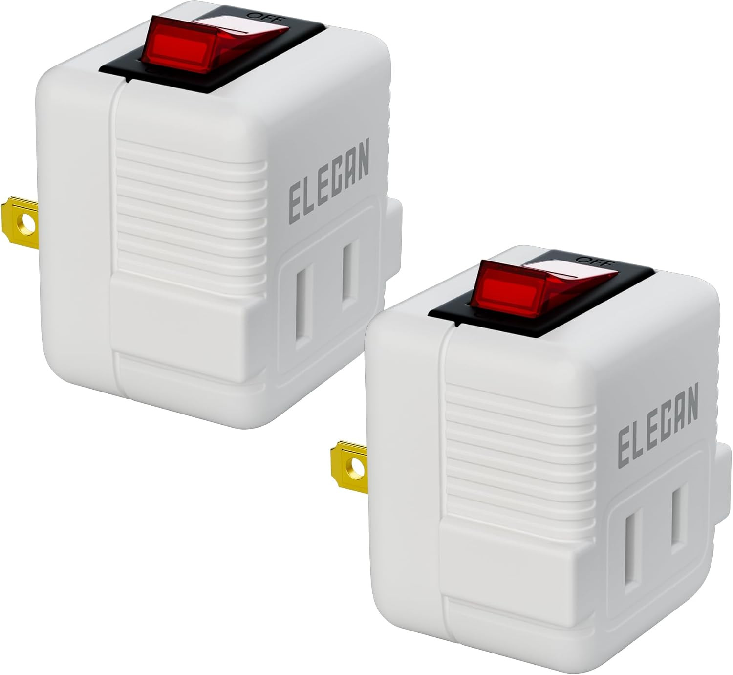 2 Prong Outlet Extender with On/Off Switch (2 Pack), Power Switch Outlet Adapter