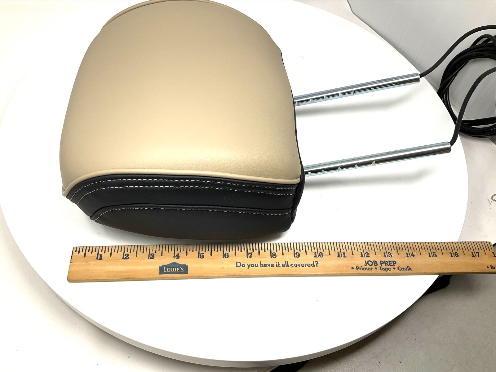Pair - Vizualogic Light Brown Leather Headrest Set for 7" Tablet