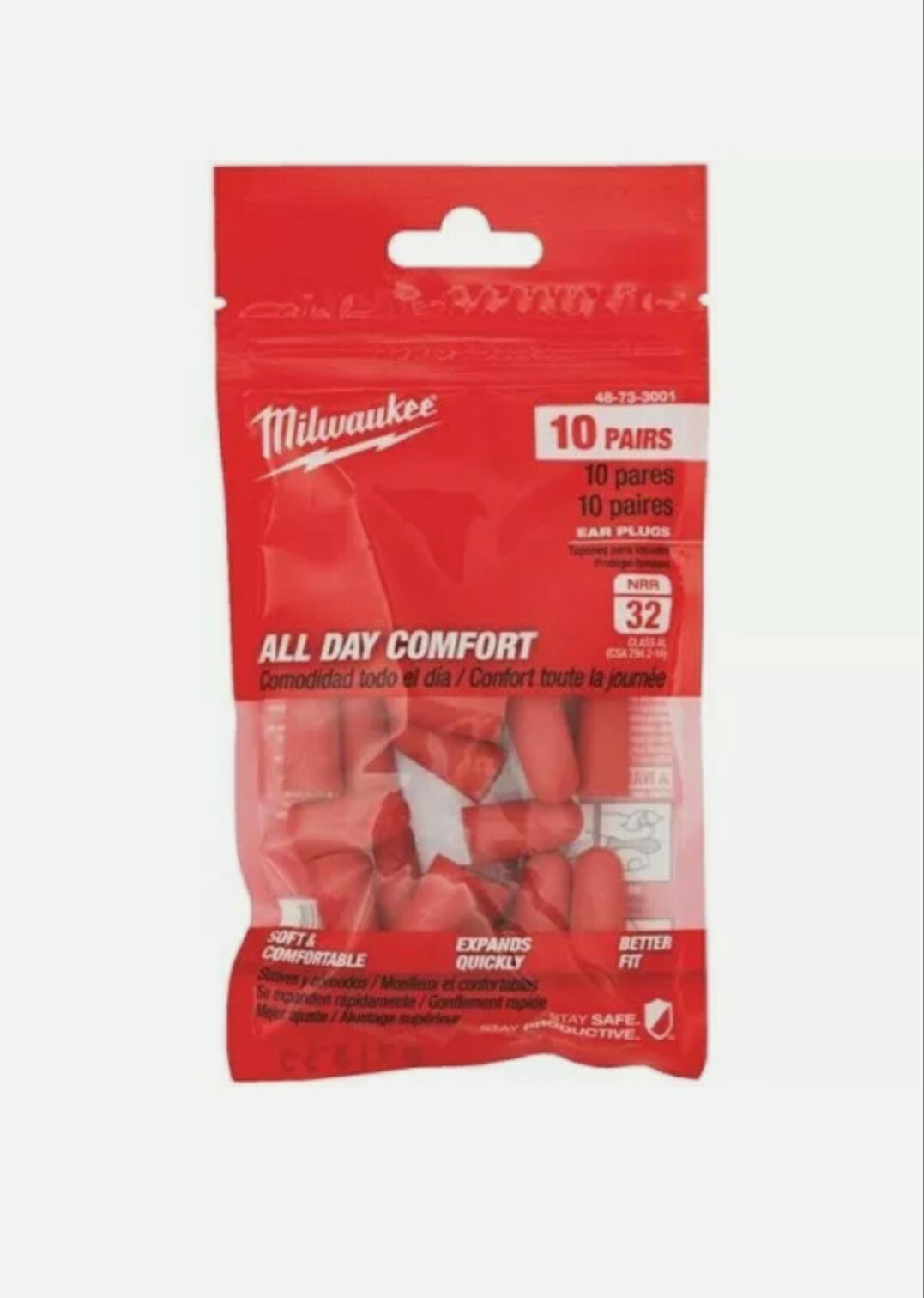 M2- Milwaukee 48-73-3001 Ear Plugs 10x Pair New