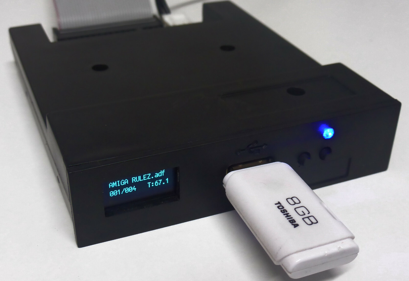 AMIGA GOTEK Floppy USB Emulator. OLED Display +Blaue LED (schwarz)