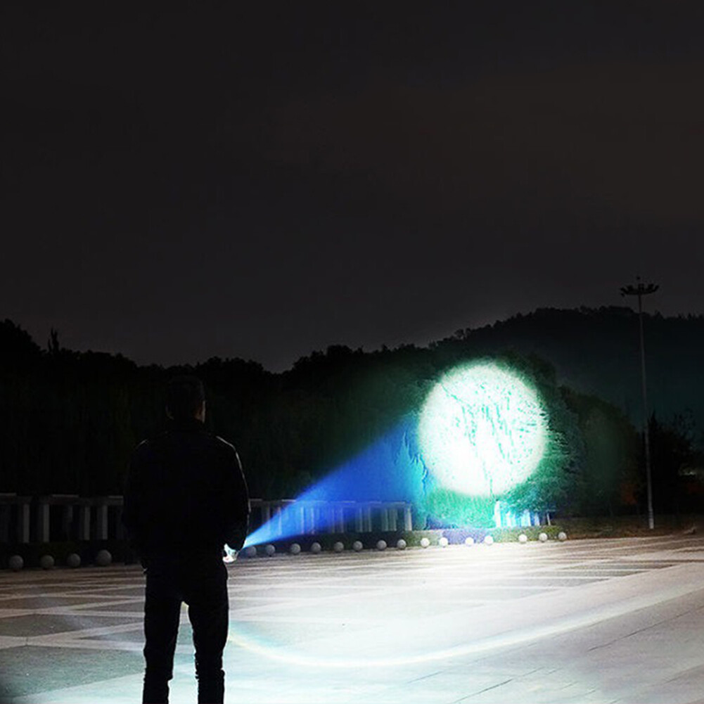 Rechargeable LED Flashlight Tactical Polic e Super Bright Torch Zoomable