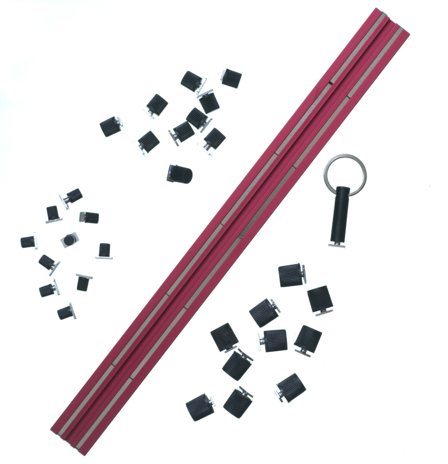 MR12R MagRail TL 12" Red Magnetic Socket Tool Storage 30 PC 1/4, 3/8, 1/2" Studs
