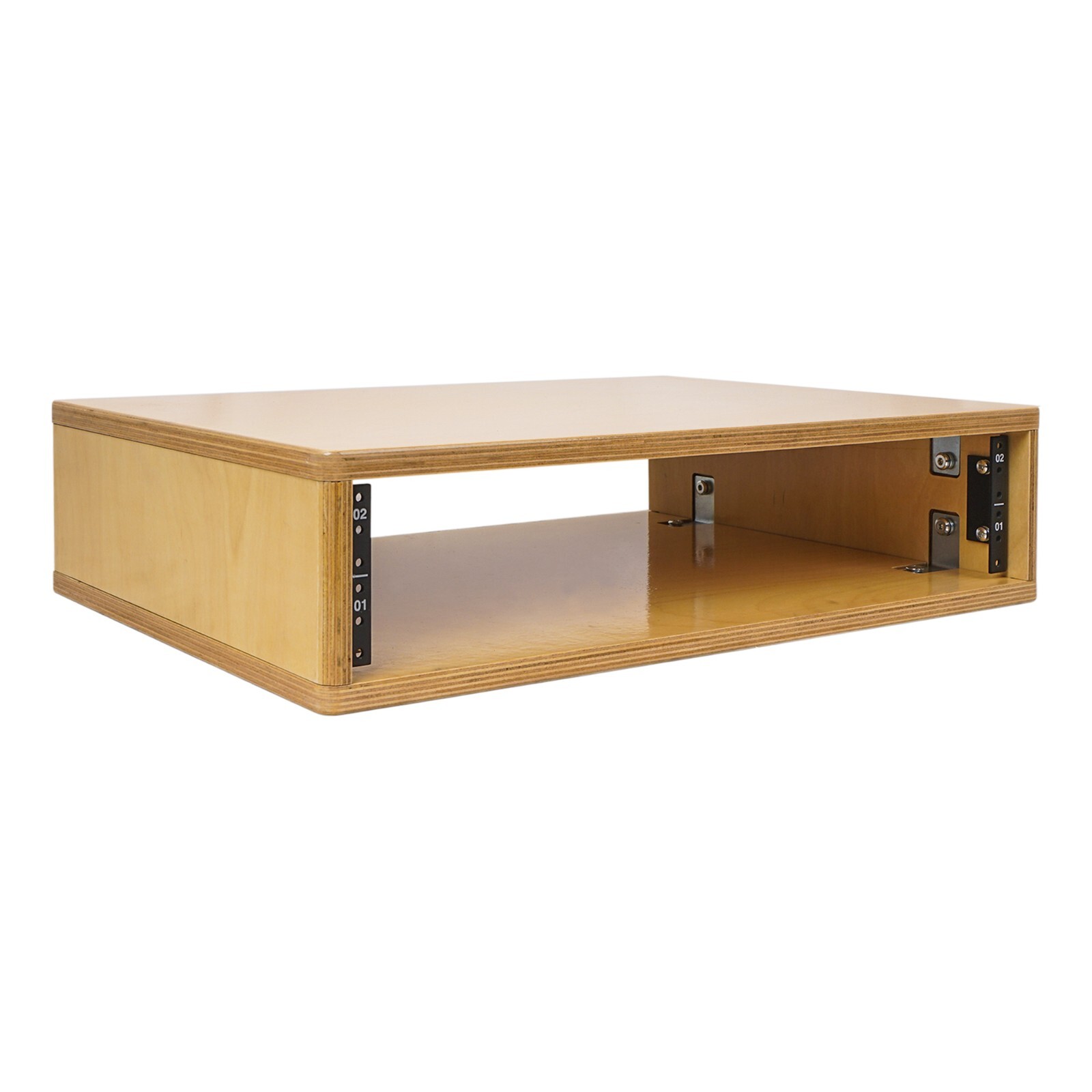 Sound Town DIY 2U Studio Rack w/ Baltic Birch Plywood, Golden Oak (SDRK-Y2)