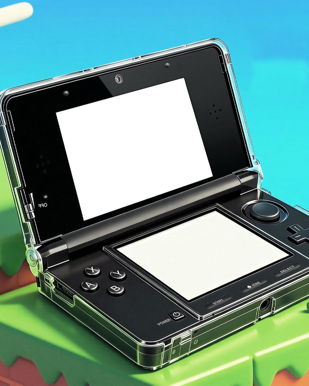 Bespoke Transparent Hard Shell Case for 3DS XL with Dual Screen Protectors