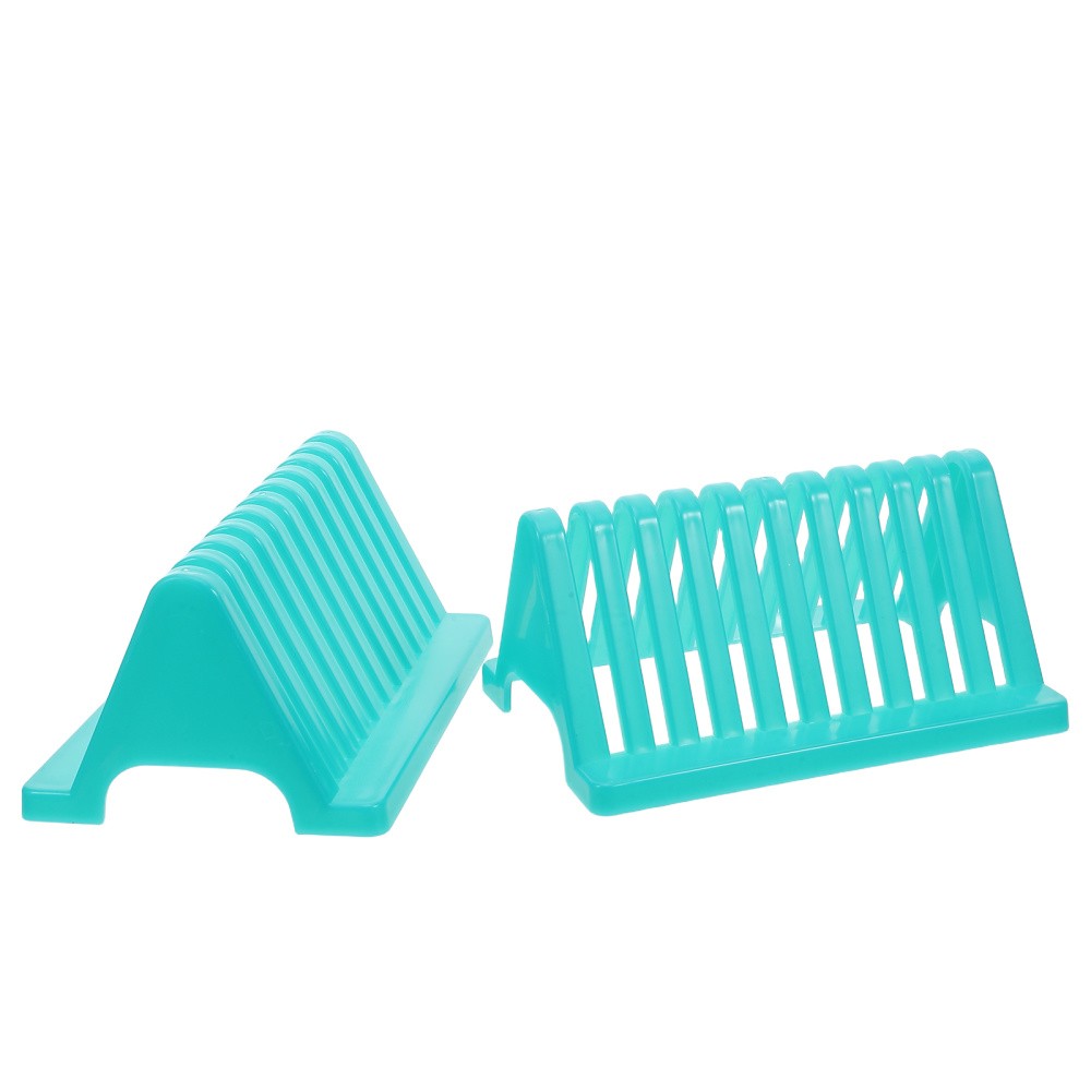 2Pcs Durable Plastic Glass Slide Drying Rack with Anti Slip for Lab Use Green