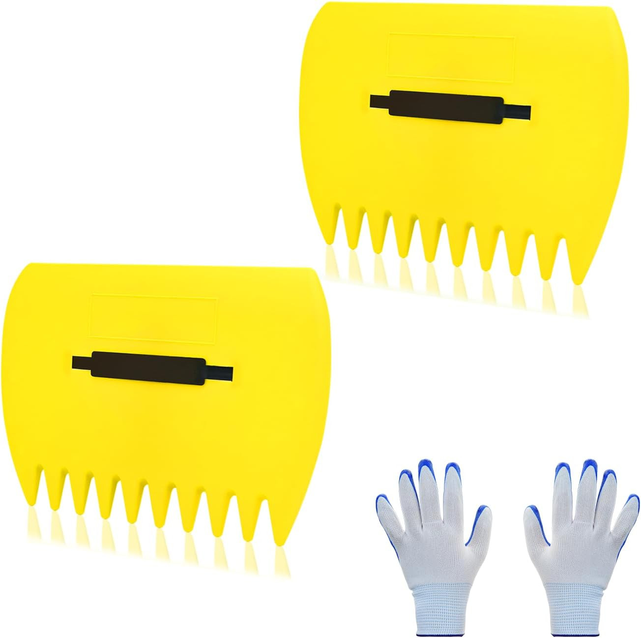 Leaf Scoops Hand Rakes, Leaf Scoops and Claws with Gloves, Lightweight Plastic L