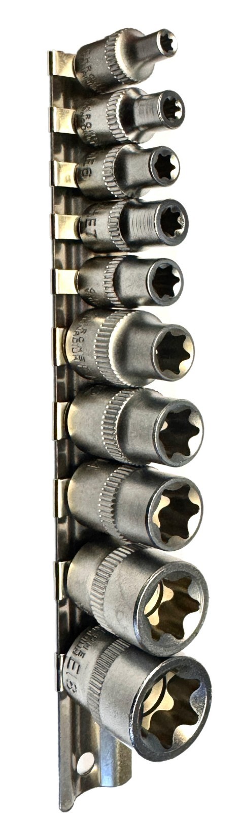 10pc Female Torx Star Socket 1/4" dr E4 E5 E6 E7 E8 3/8" dr E10 E12 E14 E16 E18