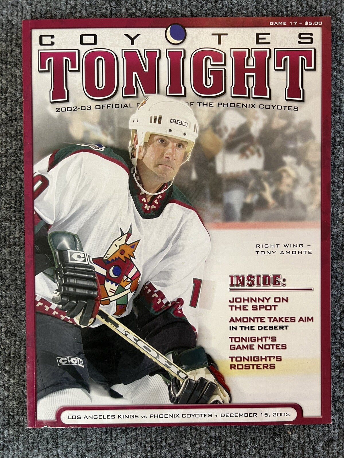 Phoenix Coyotes 2003-04 “Coyotes Tonight” Game Program Los Angels Kings NHL