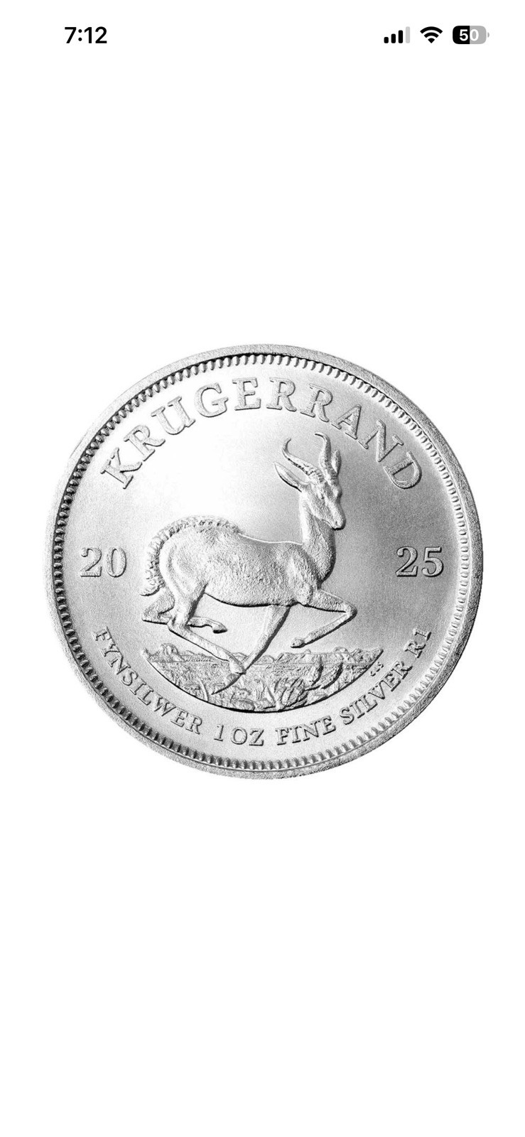 1 oz South Africa Silver Krugerrand 1 oz BU