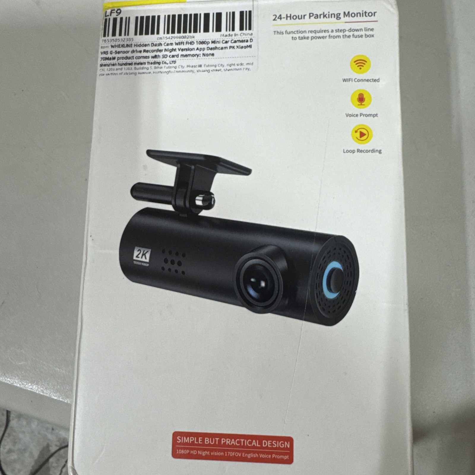 Whexunne 2K Smart Dash Cam 1080p Bin A5 R1